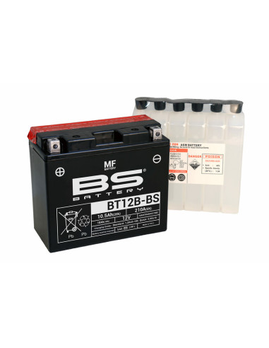 BS BATTERY Battery Maintenance Free with Acid Pack - BT12B