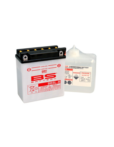 Batterie BS BATTERY Haute-performance avec pack acide - BB5L-B