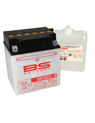 Batterie BS BATTERY Haute-performance avec pack acide - BB30CL-B