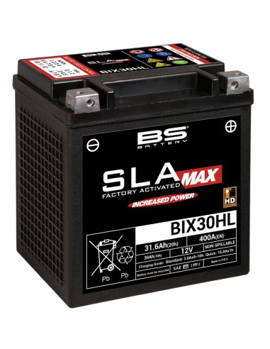 BS BATTERY SLA Max Battery Maintenance Free Factory Activated - BIX30HL