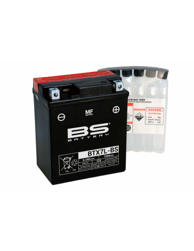 BS BATTERY Battery Maintenance Free with Acid Pack - BTX7L