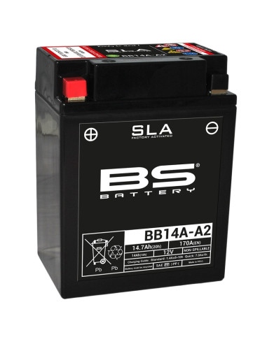 BS BATTERY SLA Battery Maintenance Free Factory Activated - BB14A-A2