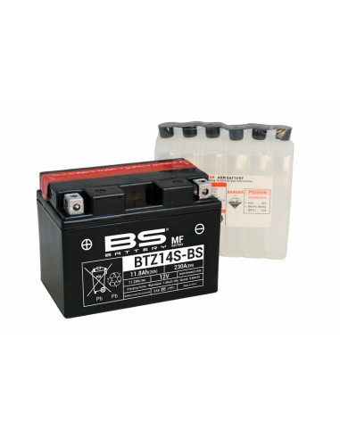 Batterie BS BATTERY Sans entretien avec pack acide - BTZ14S-BS