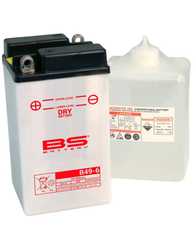 BS BATTERY Battery Conventional with Acid Pack - B49-6