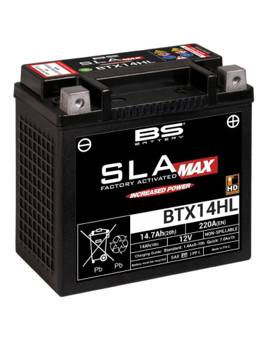 Batterie BS BATTERY SLA Max sans entretien activé usine - BTX14HL