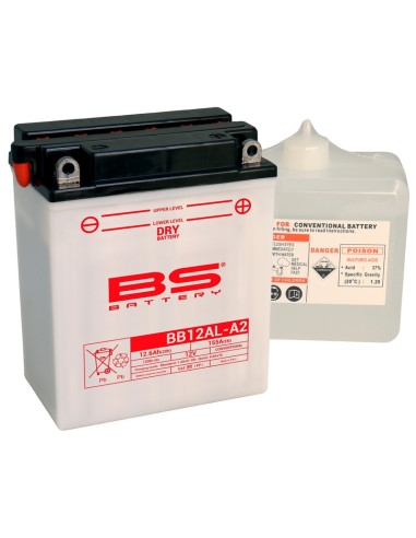 Batterie BS BATTERY Haute-performance avec pack acide - BB12AL-A2
