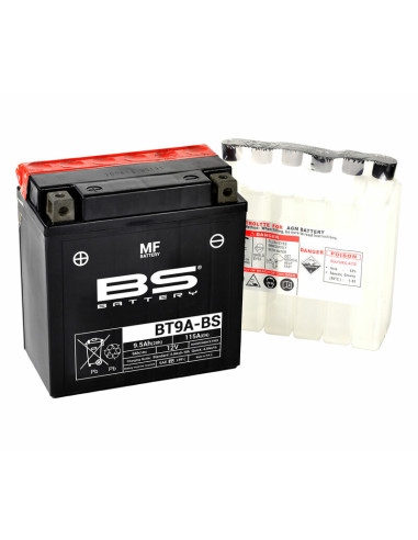 Batterie BS BATTERY Sans entretien avec pack acide - BT9A