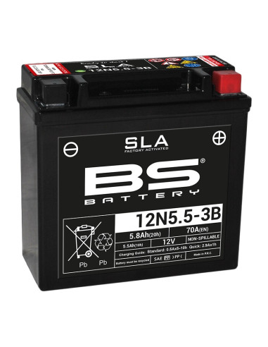 BS BATTERY SLA Battery Maintenance Free Factory Activated - 12N5.5-3B