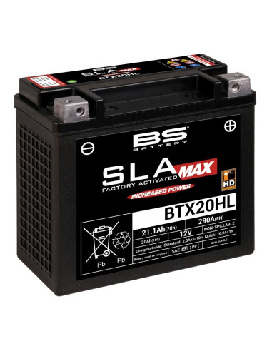 BS BATTERY SLA Max Battery Maintenance Free Factory Activated - BTX20HL