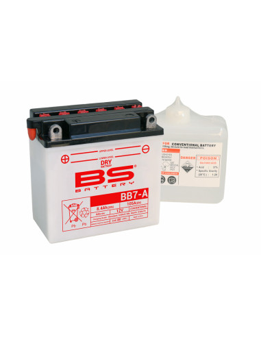 Batterie BS BATTERY Haute-performance avec pack acide - BB7-A
