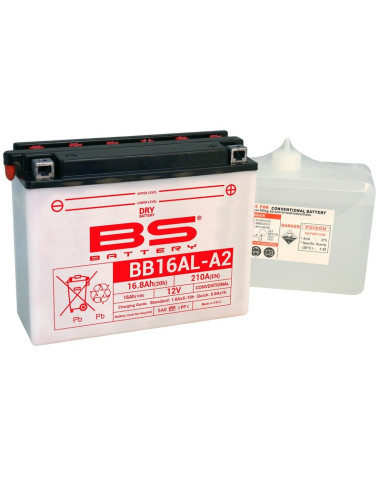 Batterie BS BATTERY Haute-performance avec pack acide - BB16AL-A2