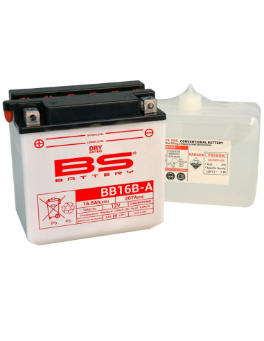 Batterie BS BATTERY Haute-performance avec pack acide - BB16B-A