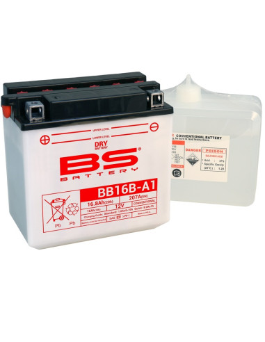 Batterie BS BATTERY Haute-performance avec pack acide - BB16B-A1