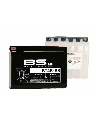 Batterie BS BATTERY Sans entretien avec pack acide - BT4B