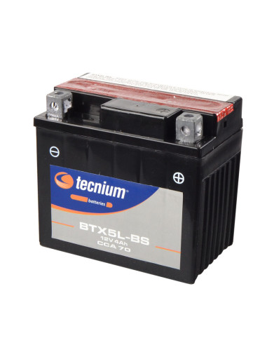 TECNIUM Battery Maintenance Free with Acid Pack - BTX5L-BS