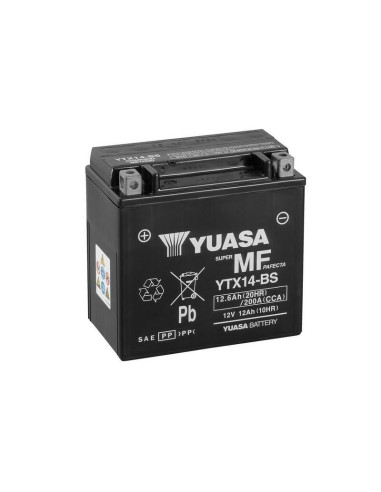 YUASA Battery Maintenance Free with Acid Pack - YTX14-BS