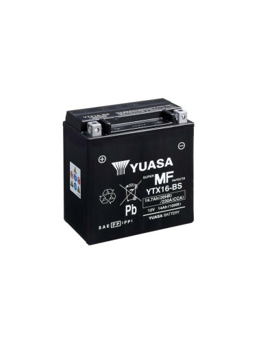 YUASA Battery Maintenance Free with Acid Pack - YTX16-BS