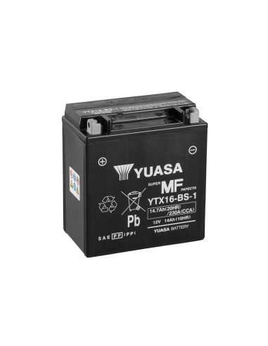 YUASA Battery Maintenance Free with Acid Pack - YTX16-BS-1