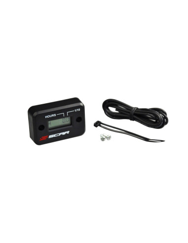 SCAR Hour-meter with Wire Velcro Fixing Black