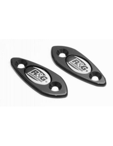 R&G RACING Mirror Blanking Plate - Black Kawasaki ZX6R/RR