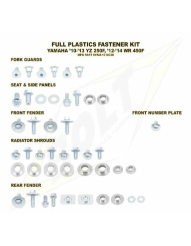 Kit vis complet de plastiques Bolt Yamaha YZ250F/WR450F