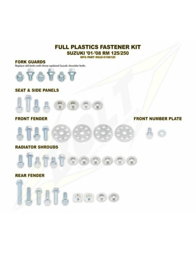 Kit vis complet de plastiques Bolt Suzuki RM125/250