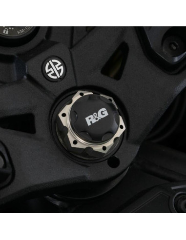 R&G RACING Steering Stem Nut Cap Black Kawasaki H2 SX