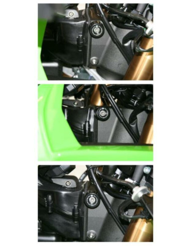 Protections de butée de direction R&G RACING noir Kawasaki ZX-6R/10R