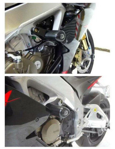 R&G RACING Aero Crash Pads Black Aprilia RSV4 R/RR/RF/Factory