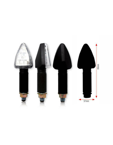 BIHR Tri LED Indicators Long Black Universal