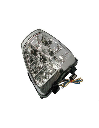Feu arrière moto à LED avec clignotants et éclairage de plaque intégrés