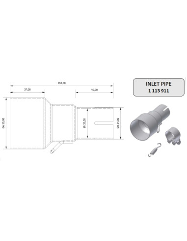 Tube de raccordement MIVV 55  32 mm