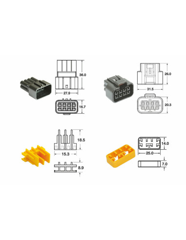 BIHR 8 plugs end set Connectors 090 FRKW OE Type - 5 sets