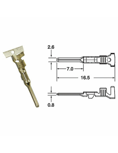 BIHR Generic Male Connector Ø0.85mm²/1.25mm²