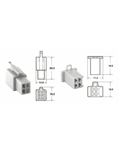 BIHR 4 plugs end set Connectors 110 ML OE Type Ø0,5mm²/0,85mm² - 5 sets