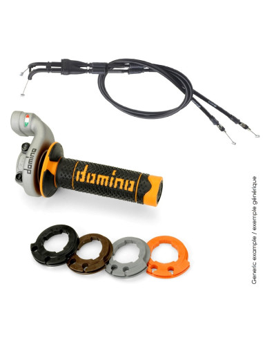 Kit poignées DOMINO KRK Evo avec câbles revêtements noir/orange
