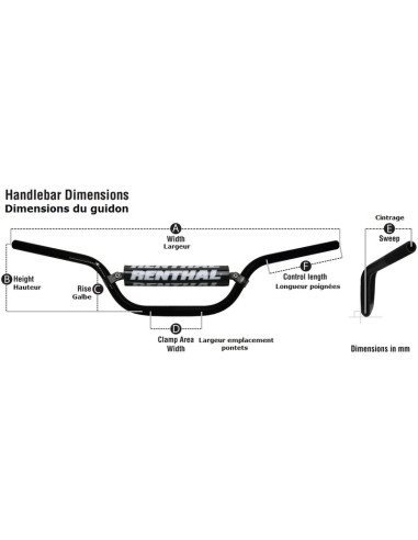 RENTHAL ATV 7/8" 677 Special Quad Handlebar