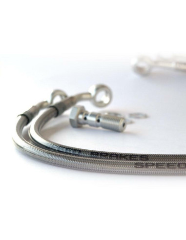 SPEEDBRAKES Aviation Brake Hose Carbon/Blue Banjo