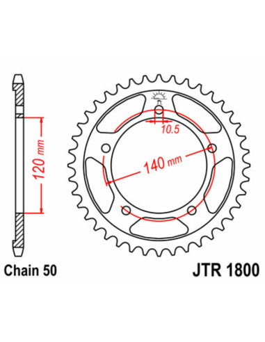 JT SPROCKETS Steel Standard Rear Sprocket 1800 - 530