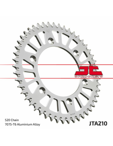 JT SPROCKETS Aluminium Ultra-Light Self-Cleaning Rear Sprocket 210 - 520