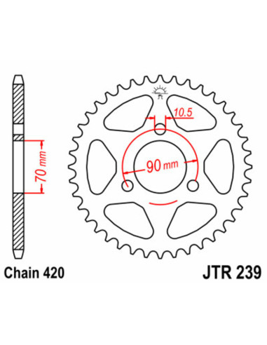 JT SPROCKETS Steel Standard Rear Sprocket 239 - 420