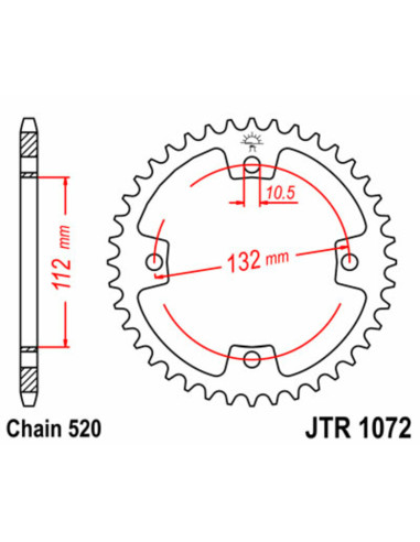 JT SPROCKETS Steel Standard Rear Sprocket 1072 - 520