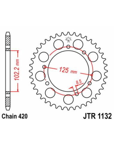 JT SPROCKETS Steel Standard Rear Sprocket 1132 - 420