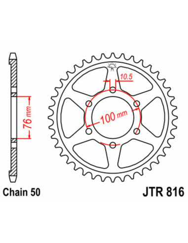 JT SPROCKETS Steel Standard Rear Sprocket 816 - 530