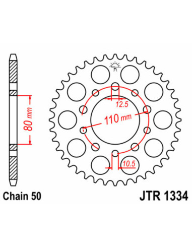 JT SPROCKETS Steel Standard Rear Sprocket 1334 - 530