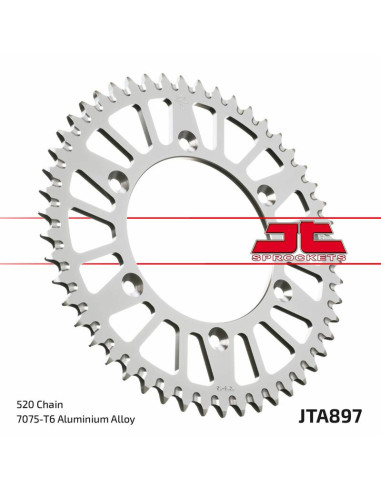 JT SPROCKETS Aluminium Ultra-Light Self-Cleaning Rear Sprocket 897 - 520