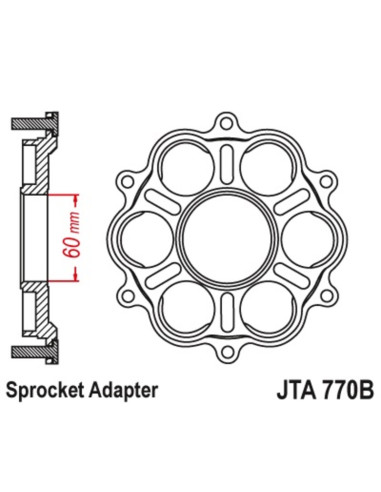 JT SPROCKETS Rear Sprocket Carrier - 6 Silentbloc Ducati Panigale/Monster