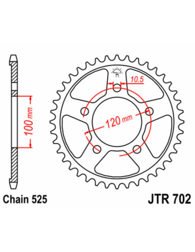 JT SPROCKETS Steel Standard Rear Sprocket 702 - 525