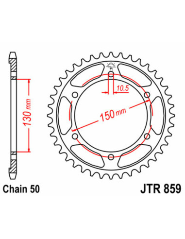 JT SPROCKETS Steel Standard Rear Sprocket 859 - 530