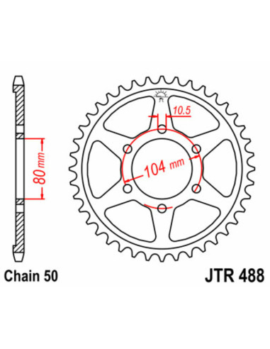 JT SPROCKETS Steel Standard Rear Sprocket 488 - 530